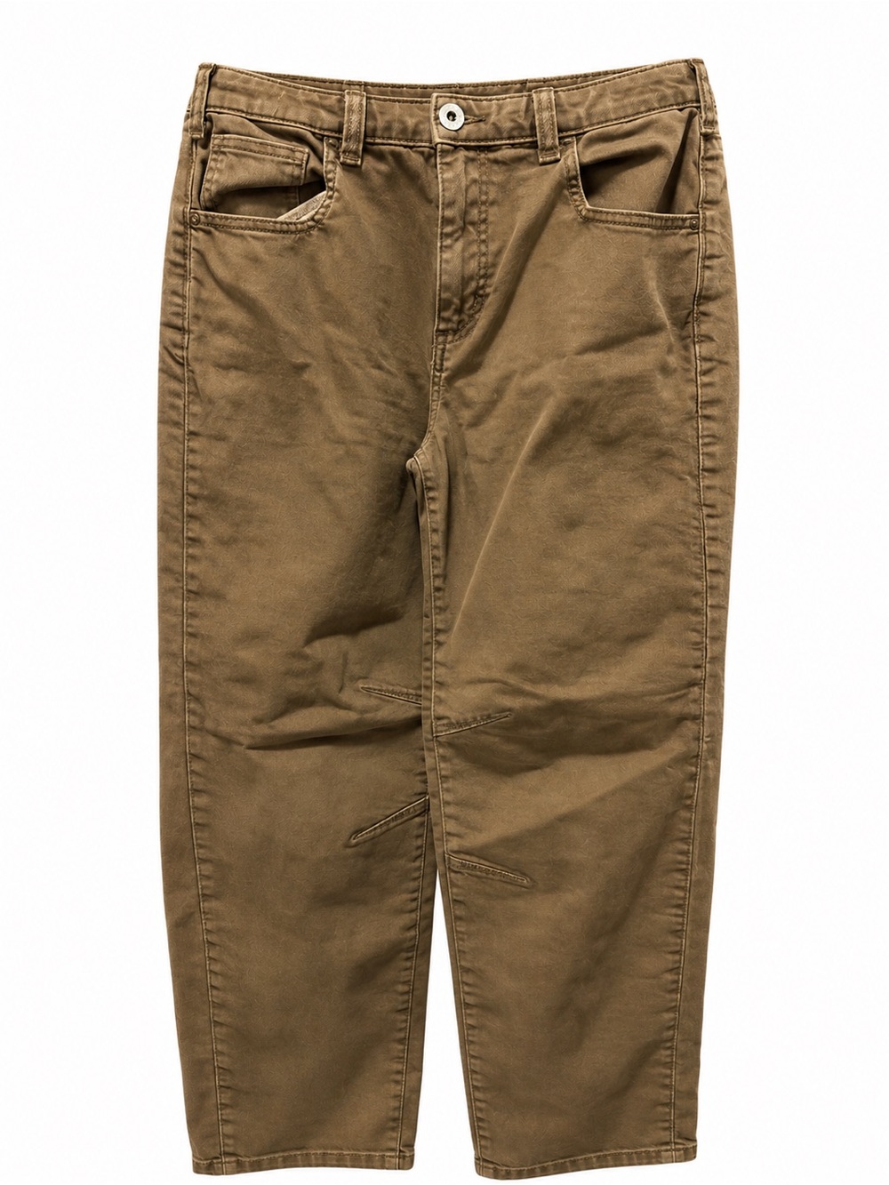 Casual Cropped Utility Pants in Olive Brown